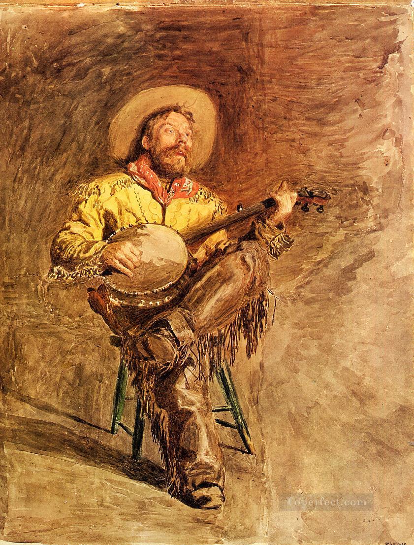 Cowboy Singing Realism portraits Thomas Eakins Oil Paintings
